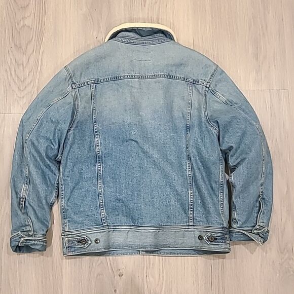 Rag & Bone Huntington Sherpa Lined Denim Jacket Coat SM Oversized Style winter - Picture 6 of 6